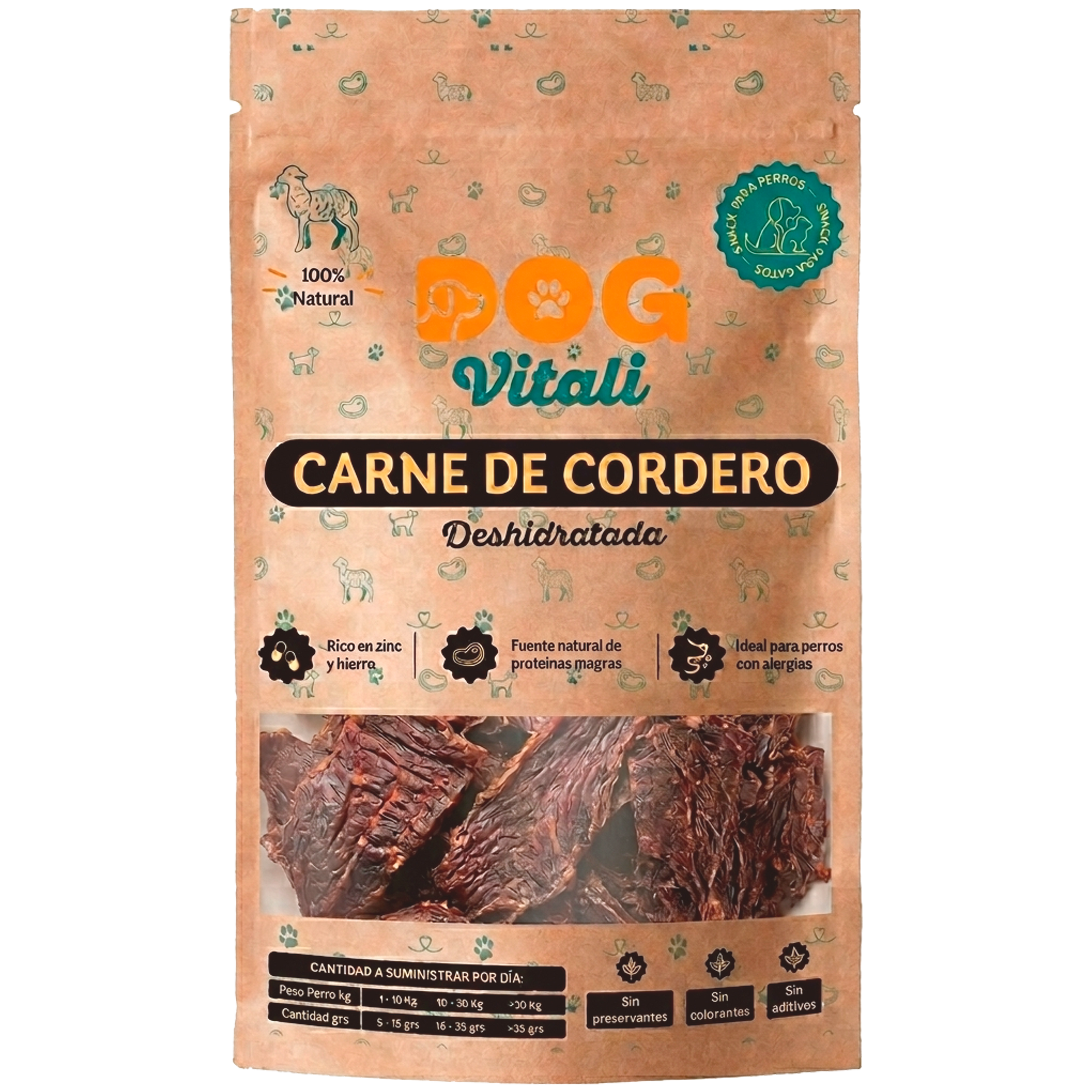 Carne de cordero deshidratada.